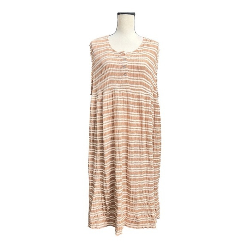 Free People Brown Striped Ribbed Oversized Maxi Dress Size S